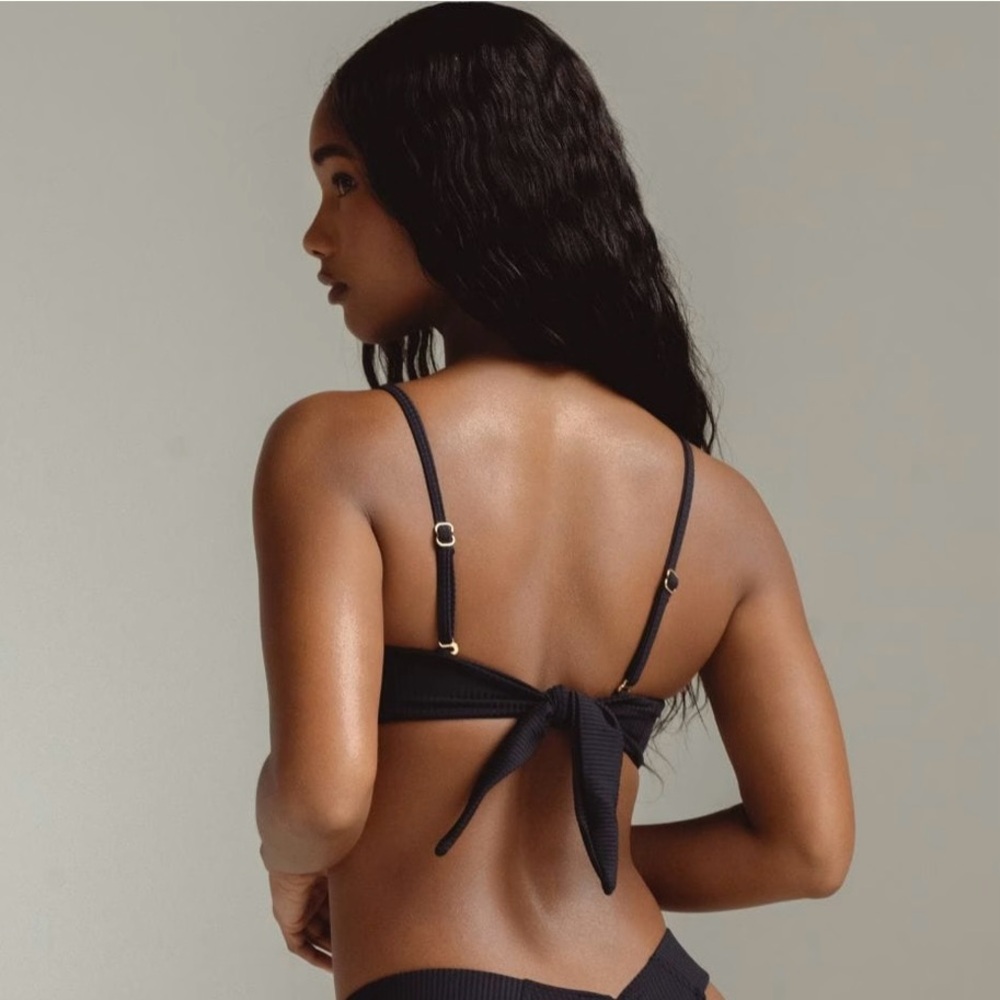 Montce Black Rib Tori Bandeau Bikini Top NWT - Picture 8 of 11